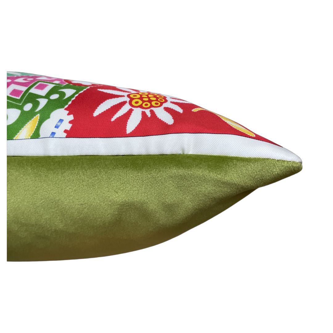 En Attendant Ulysse Vintage Silk Scarf Pillow 17"