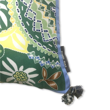 En Attendant Ulysse Vintage Silk Scarf Pillow 17"