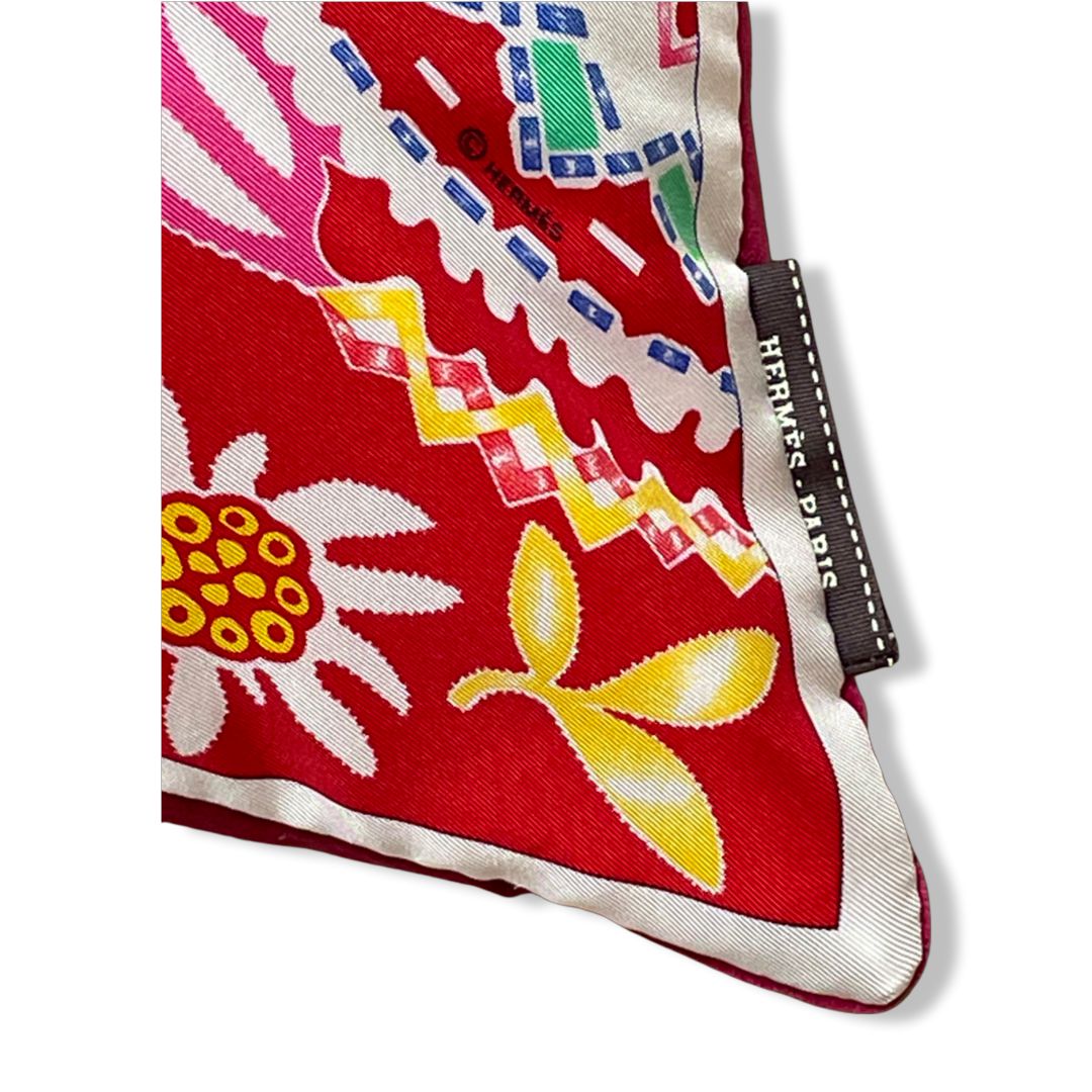 En Attendant Ulysse Vintage Silk Scarf Pillow 17"