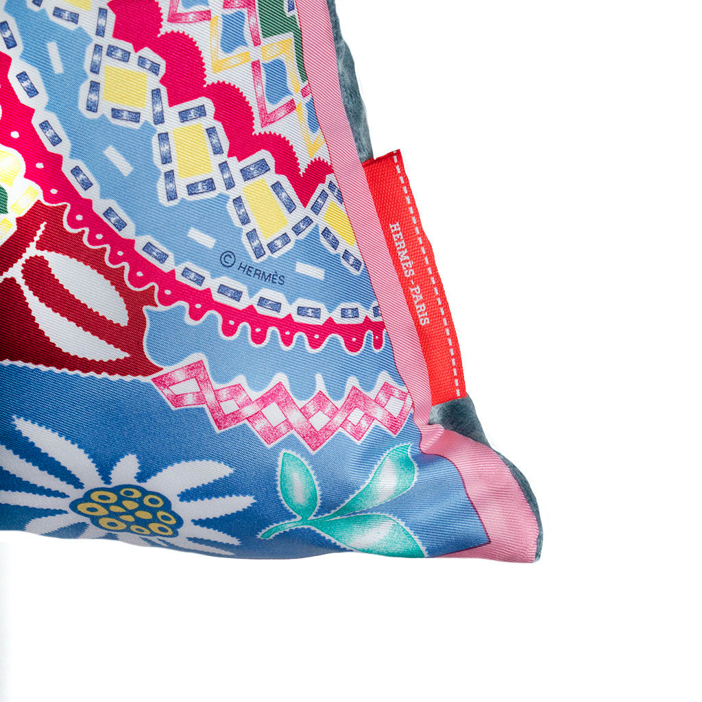 En Attendant Ulysse Vintage Silk Scarf Pillow 17"