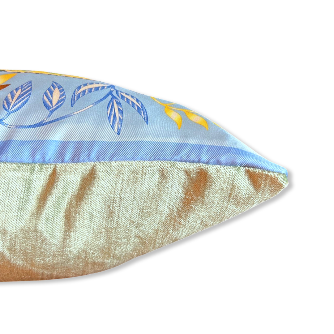 En Attendant Ulysse Vintage Silk Scarf Pillow 17"