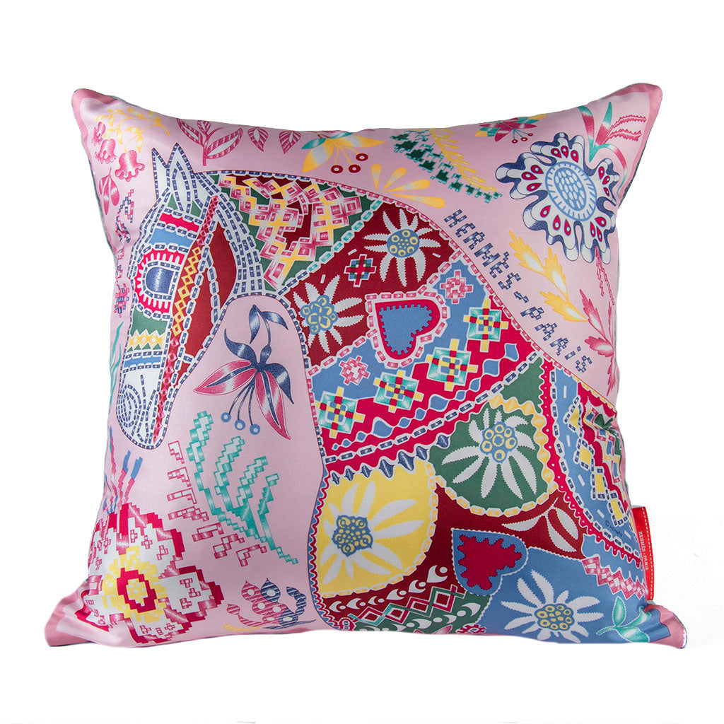 En Attendant Ulysse Vintage Silk Scarf Pillow 17"