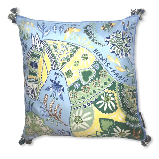 En Attendant Ulysse Vintage Silk Scarf Pillow 17"