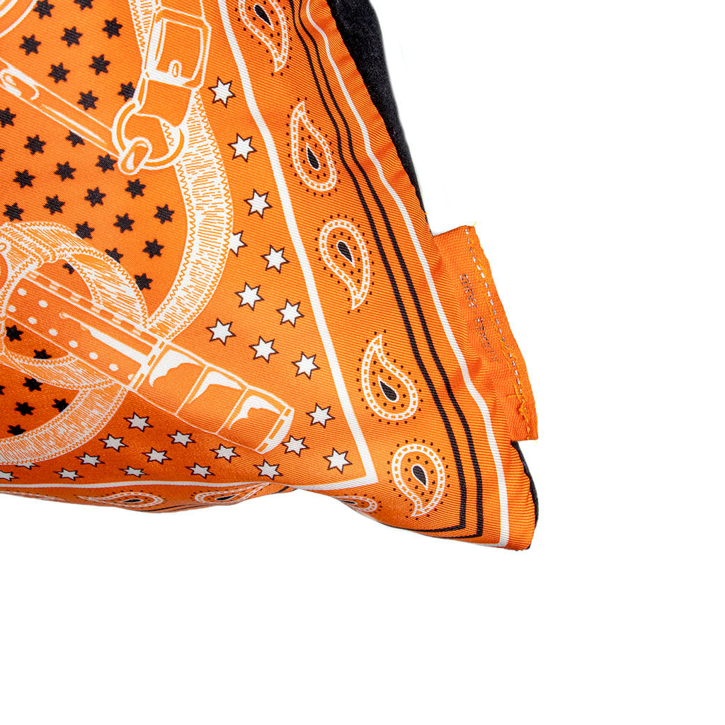 Eperon d'Or Bandana Vintage Silk Scarf Pillow 22"