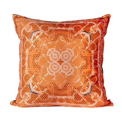 Eperon d'Or Bandana Vintage Silk Scarf Pillow 22"
