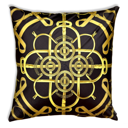 Eperon d'Or Brown Vintage Silk Scarf Pillows 24"
