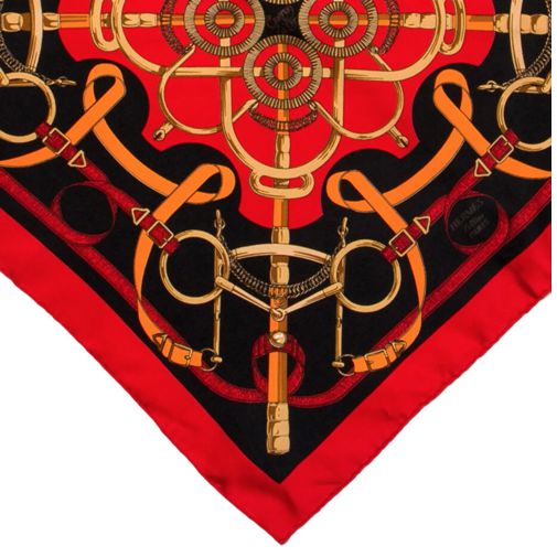 Eperon d'Or Framed Vintage Silk Scarf 20"