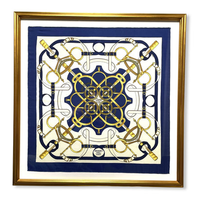 Eperon d'Or Framed Vintage Silk Scarf 20"