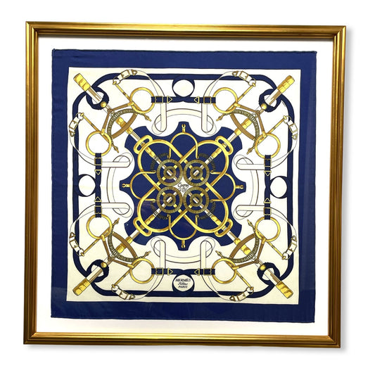 Eperon d'Or Framed Vintage Silk Scarf 20"
