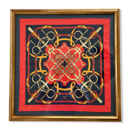 Eperon d'Or Framed Vintage Silk Scarf 20"