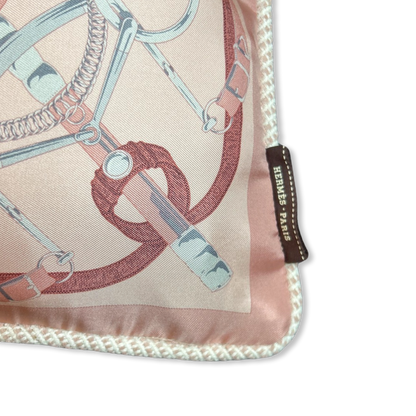 Eperon d'Or Pink Vintage Silk Scarf Pillow 17"