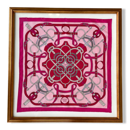 Eperon d'Or Rose Framed Vintage Silk Scarf 20"
