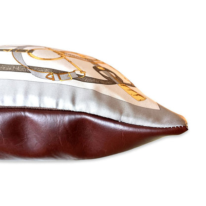 Eperon d'Or Silver Vintage Silk Scarf Pillow 17"