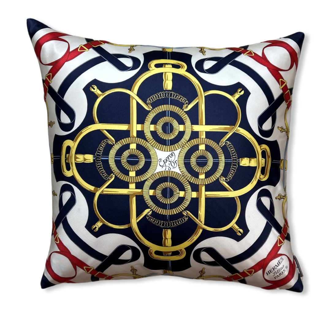 Eperon d'Or Vintage Silk Scarf Pillows 24"
