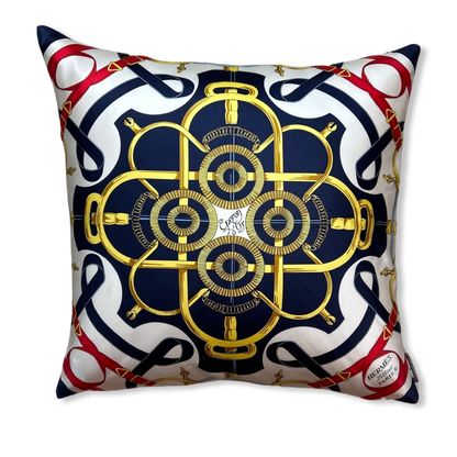 Eperon d'Or Vintage Silk Scarf Pillows 24"