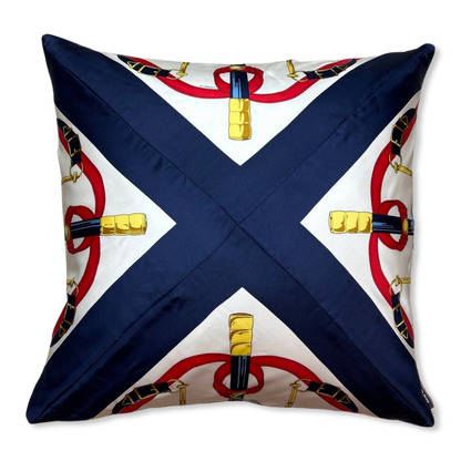 Eperon d'Or Vintage Silk Scarf Pillows 24"