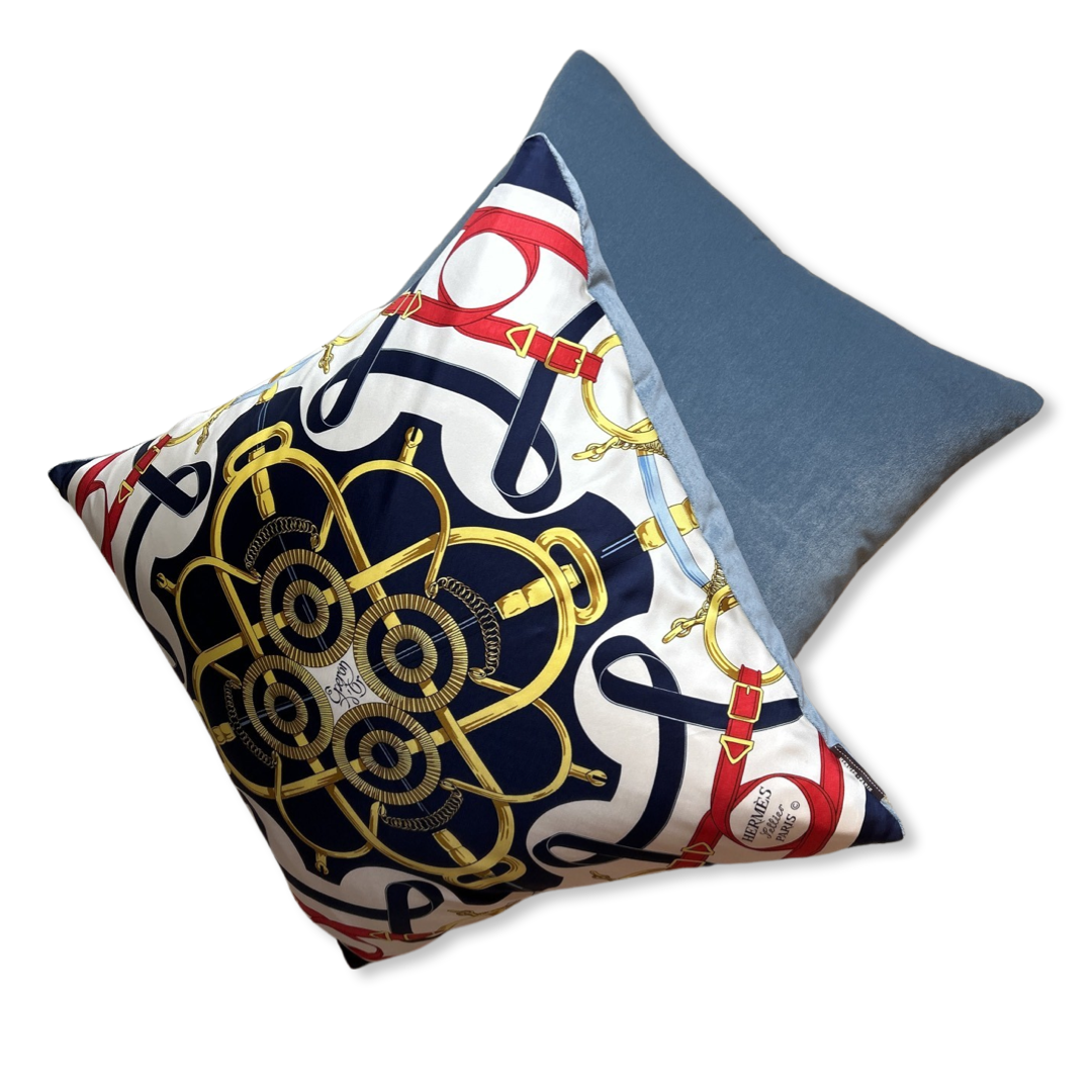 Eperon d'Or Vintage Silk Scarf Pillows 24"