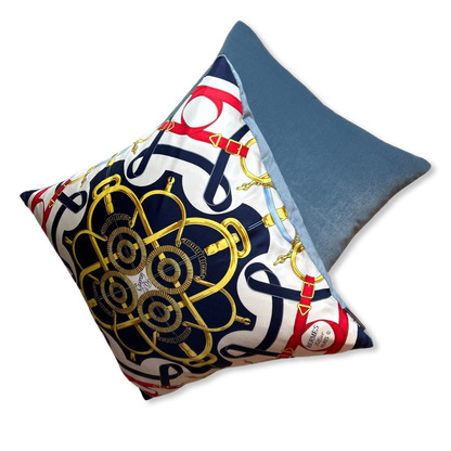 Eperon d'Or Vintage Silk Scarf Pillows 24"