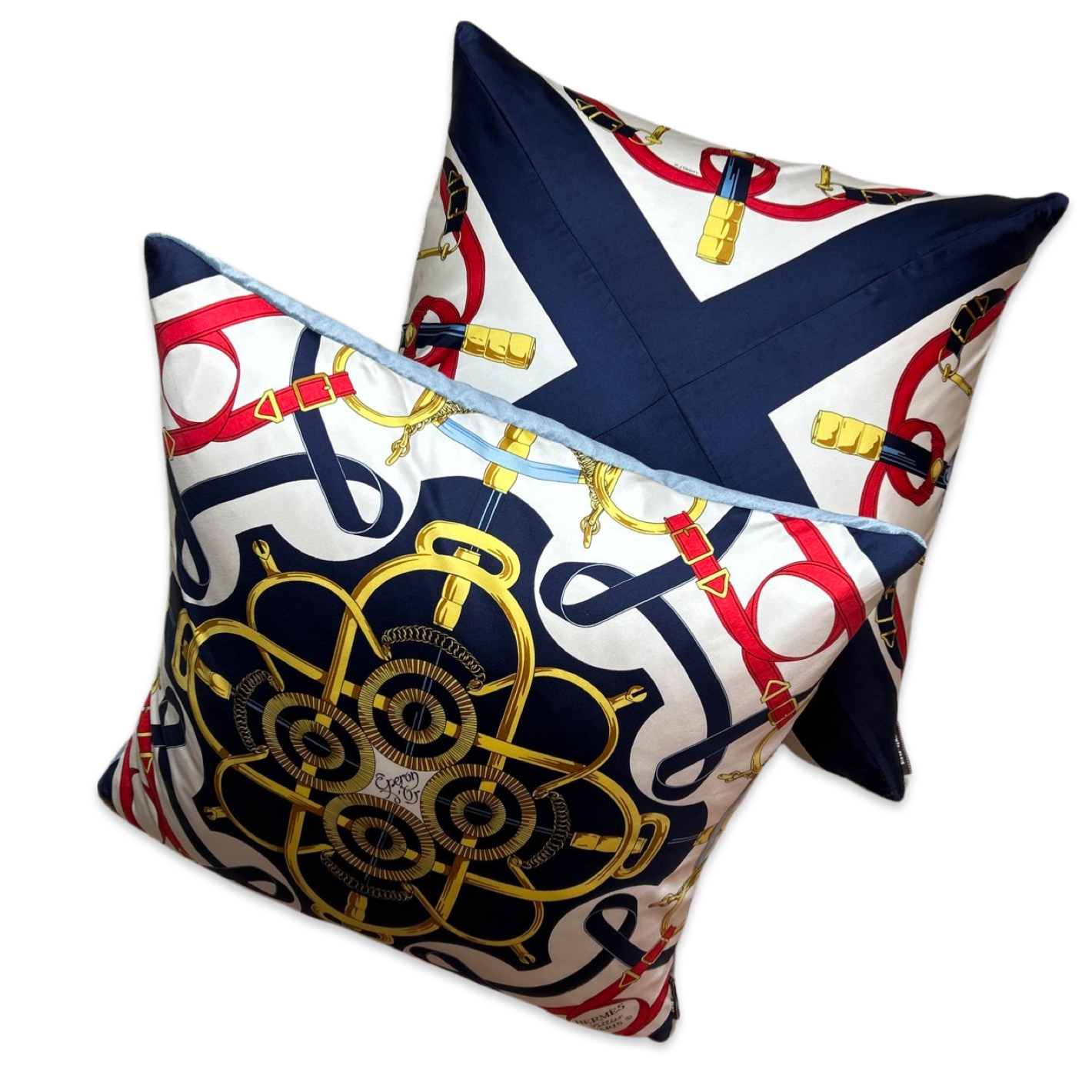 Eperon d'Or Vintage Silk Scarf Pillows 24"