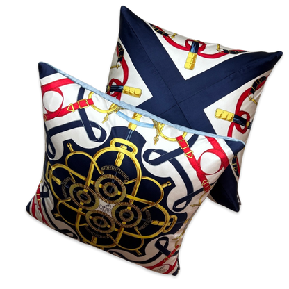 Eperon d'Or Vintage Silk Scarf Pillows 24"