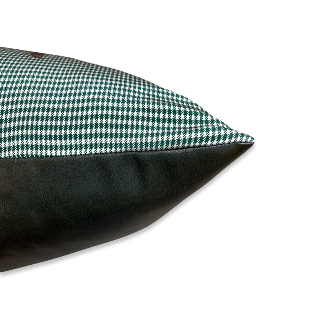 Equestrian Houndstooth Green Vintage Scarf Pillows
