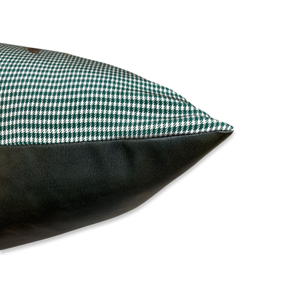 Equestrian Houndstooth Green Vintage Scarf Pillows
