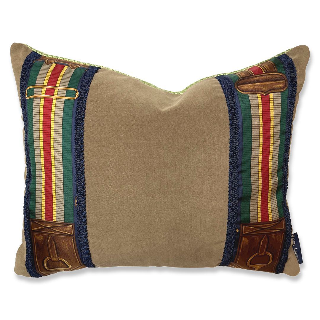 Equestrian Houndstooth Vintage Silk Scarf Pillows