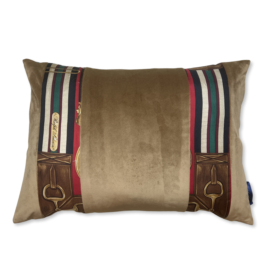 Equestrian Red Vintage Silk Scarf Pillows