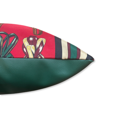 Equestrian Red Vintage Silk Scarf Pillows