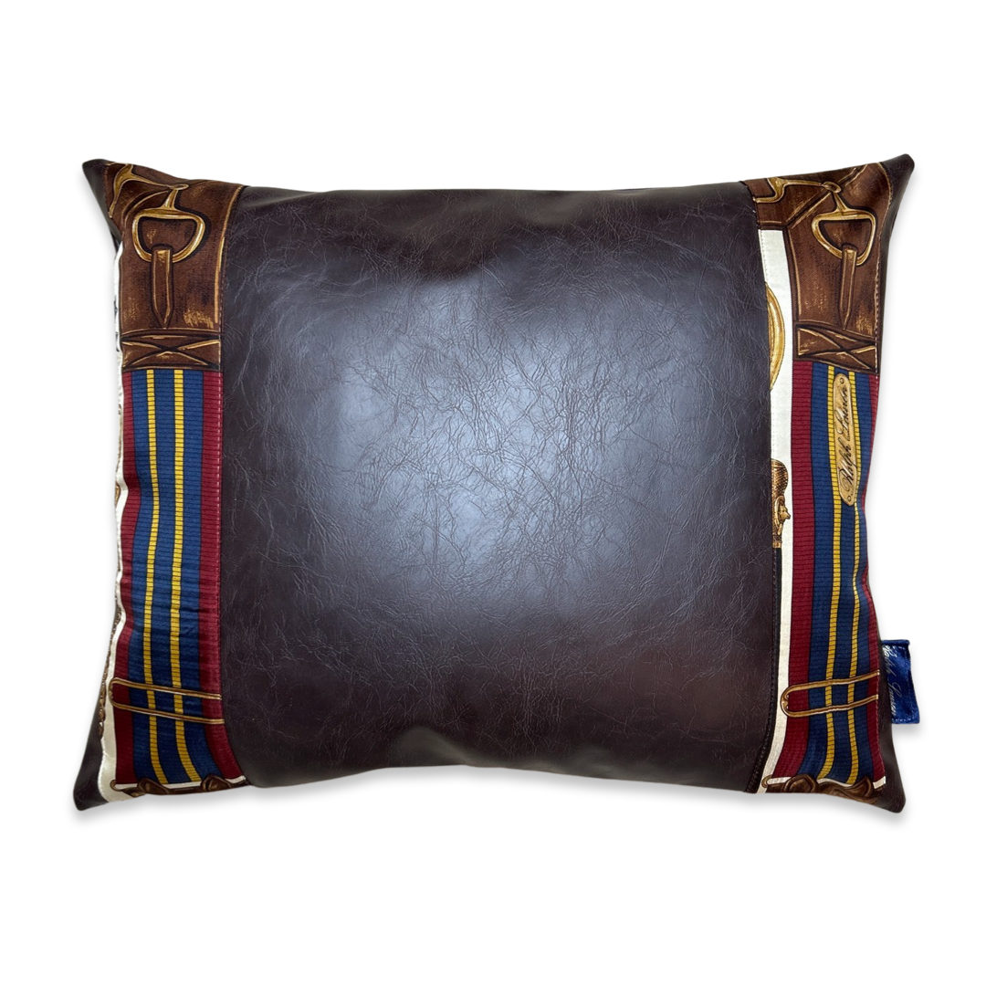 Equestrian Beige Vintage Silk Scarf Pillows