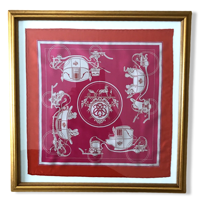 Ex Libris Framed Vintage Silk Scarf 20"