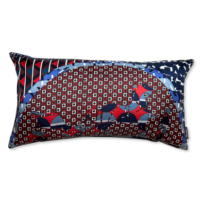 Ex Libris en Cravates Vintage Silk Scarf Lumbar Pillows 30"