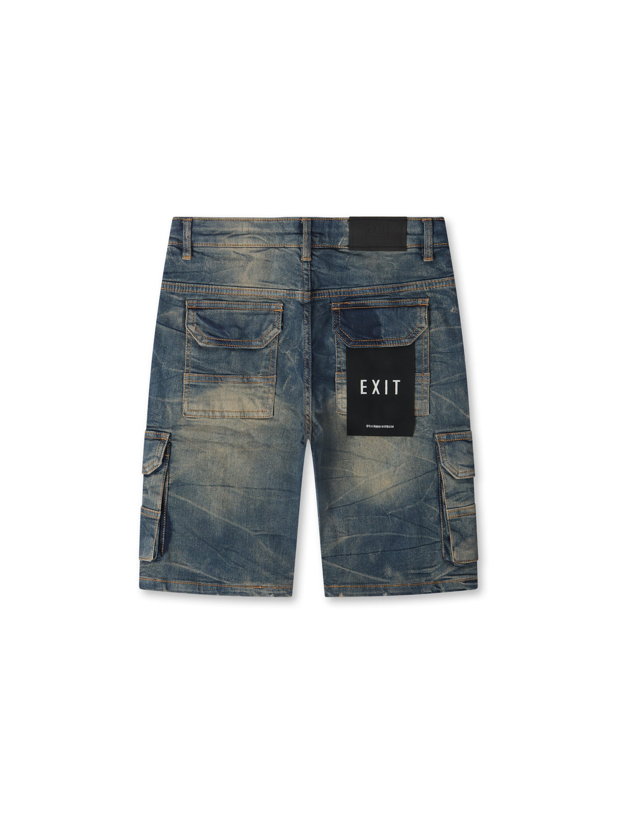 Exit Apparel Cargo Denim Shorts - Blue