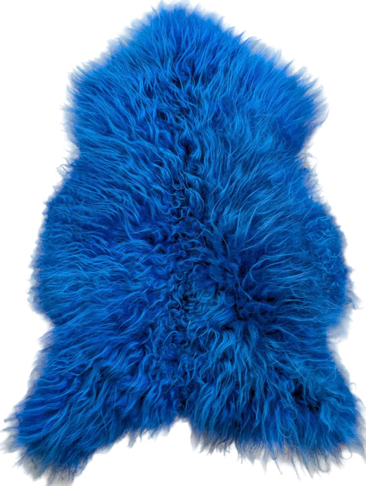 Exotic Blue Sheepskin Rug – One of a Kind | Approx. 2’ x 3’