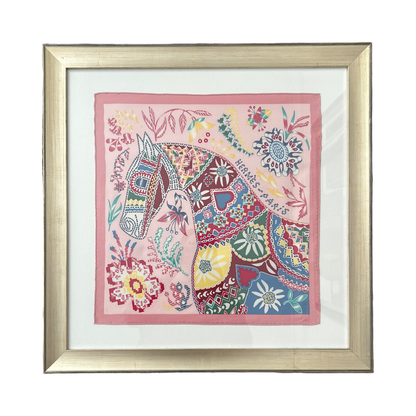 En Attendant Ulysse Framed Vintage Silk Scarf 24"
