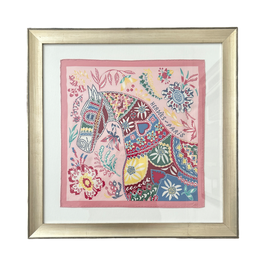 En Attendant Ulysse Framed Vintage Silk Scarf 24"