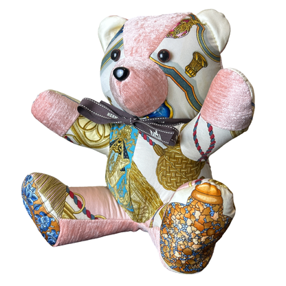 Poste et Cavalerie Vintage Silk Scarf Tender Teddy Bear