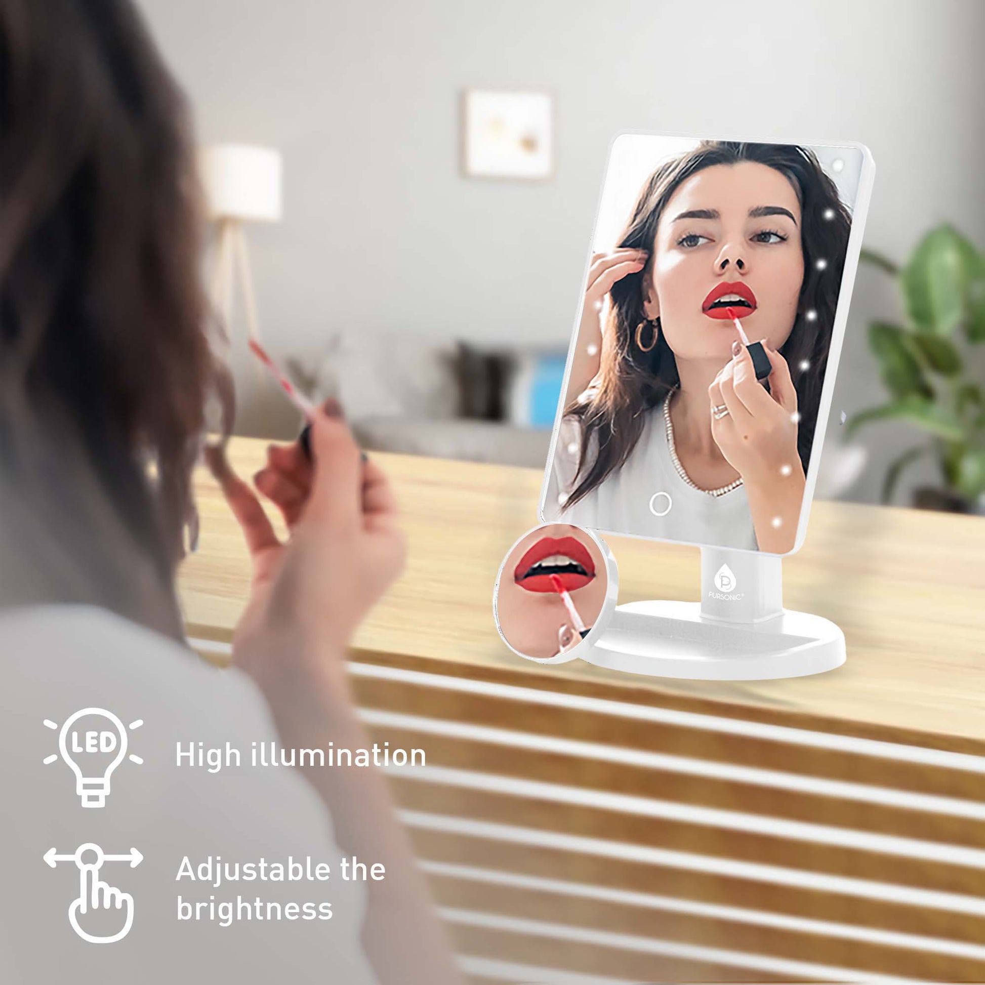 Dimmable LED Vanity Mirror & Pursonic Triple Barrel Hair Curler: The Ultimate Glow-Up Bundle-4