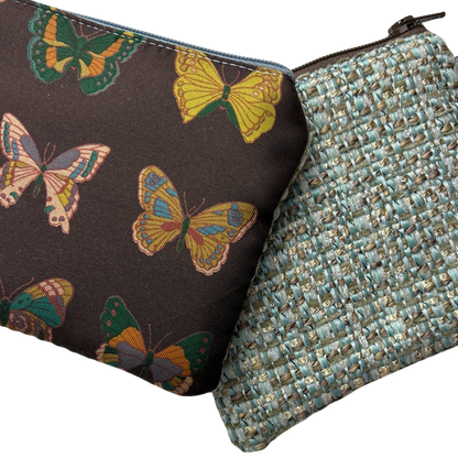 Farfalle Brown Vintage Silk Scarf Coffee Run Keychain Bag