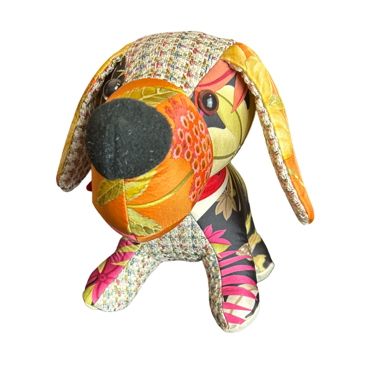 Tropical Safari Vintage Silk Scarf Loyal Puppy