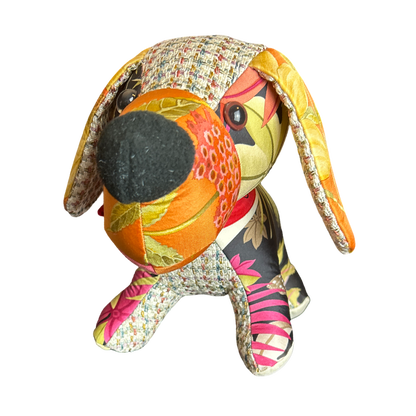 Tropical Safari Vintage Silk Scarf Loyal Puppy