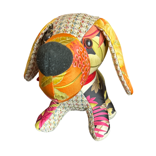 Tropical Safari Vintage Silk Scarf Loyal Puppy