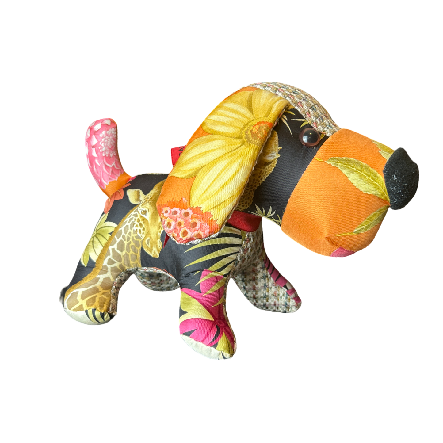Tropical Safari Vintage Silk Scarf Loyal Puppy