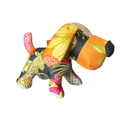 Tropical Safari Vintage Silk Scarf Loyal Puppy