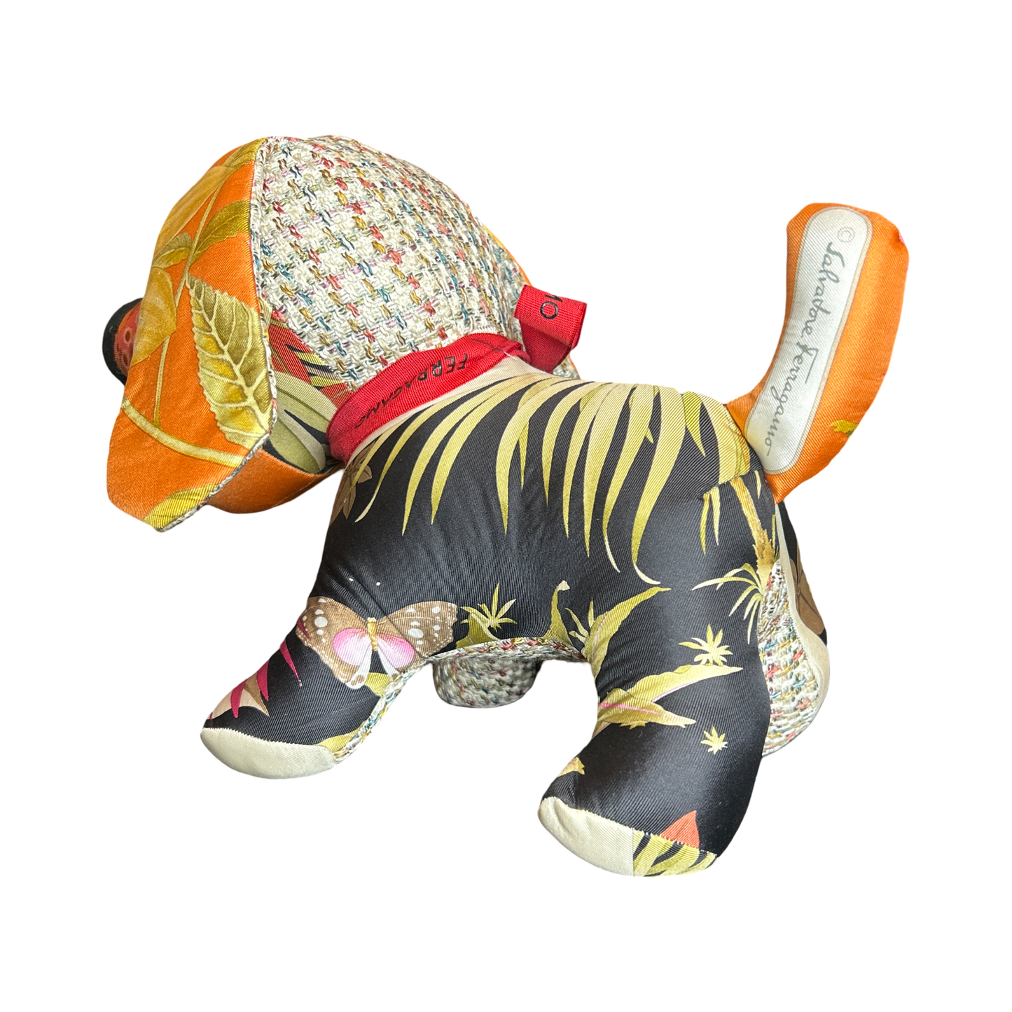 Tropical Safari Vintage Silk Scarf Loyal Puppy