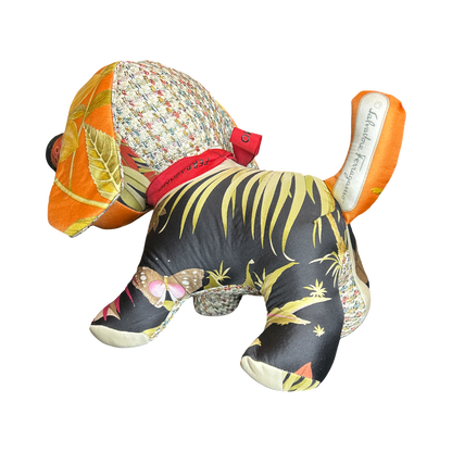 Tropical Safari Vintage Silk Scarf Loyal Puppy