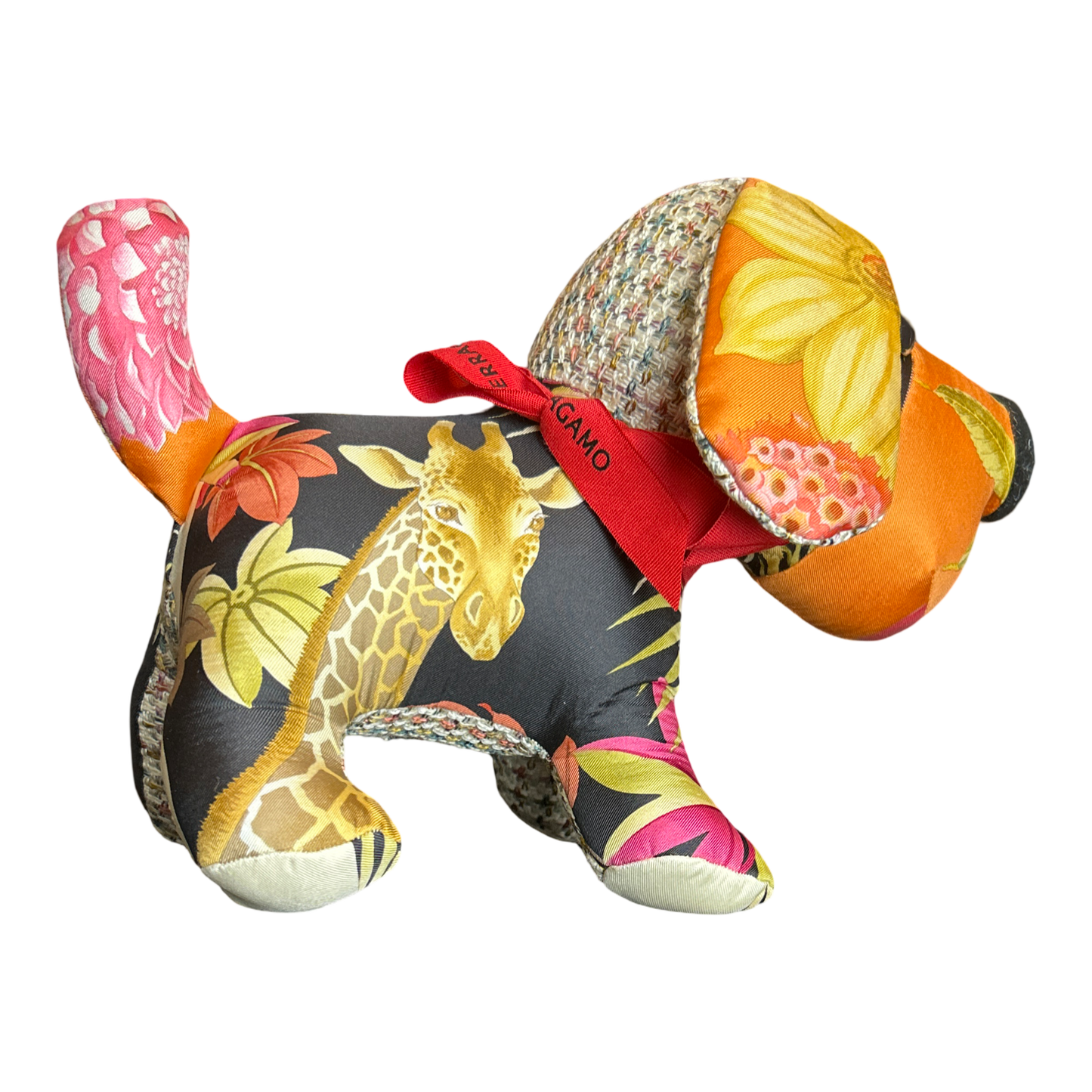 Tropical Safari Vintage Silk Scarf Loyal Puppy