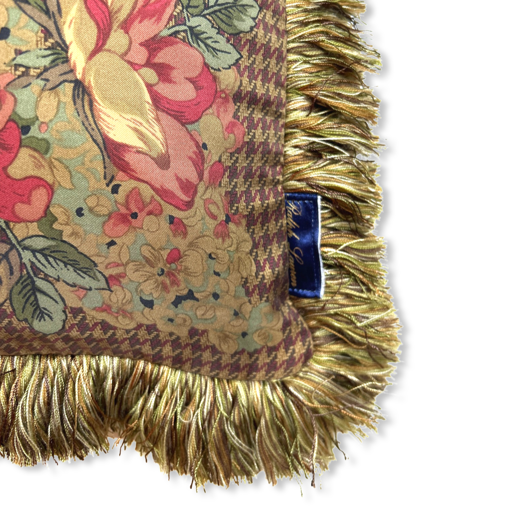Floral Houndstooth Scarf Pillows 18"