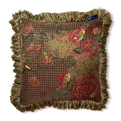 Floral Houndstooth Scarf Pillows 18"