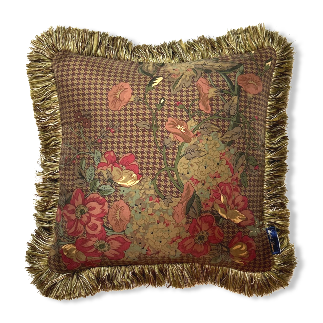 Floral Houndstooth Scarf Pillows 18"